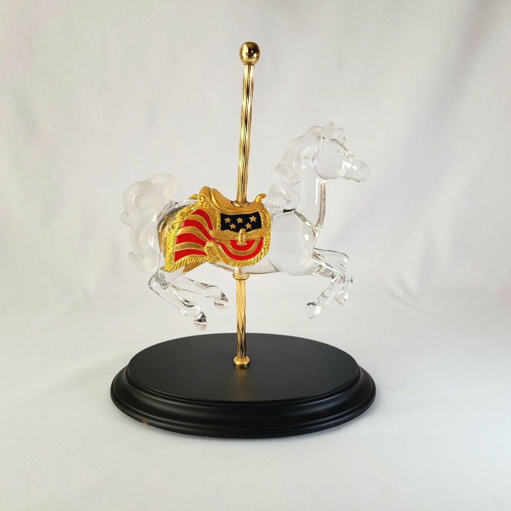 Vintage Franklin Mint Crystal Patriot Horse Figurine William Dentzel III - READ